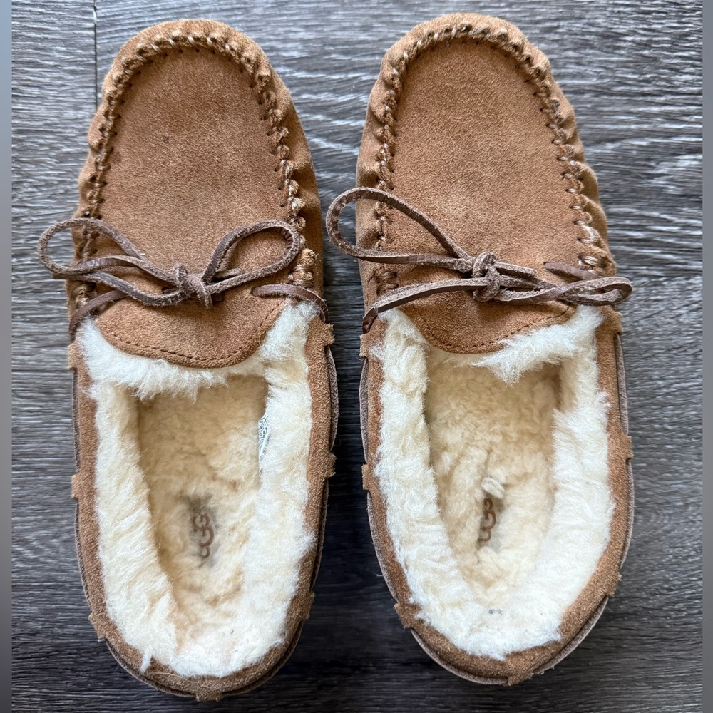 UGG Brown and Cream Sheepskin Lining Slippers